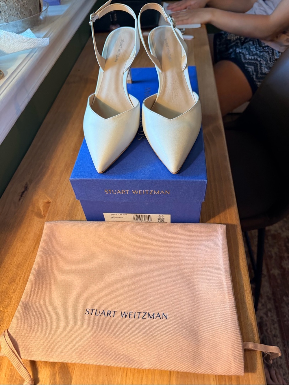 Stuart Weitzman Julia Sling Pump Cream Heels - Picture 2 of 4
